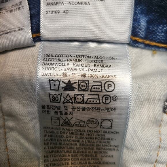 Levi's 505 Jeans Mens 34x29 Blue Regular Fit Straight Leg Denim Distressed - Picture 4 of 10